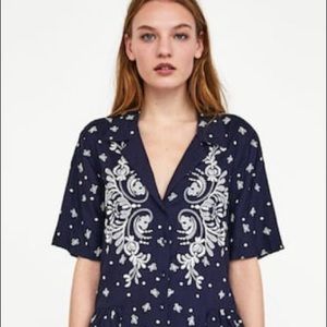 Zara embroidered top